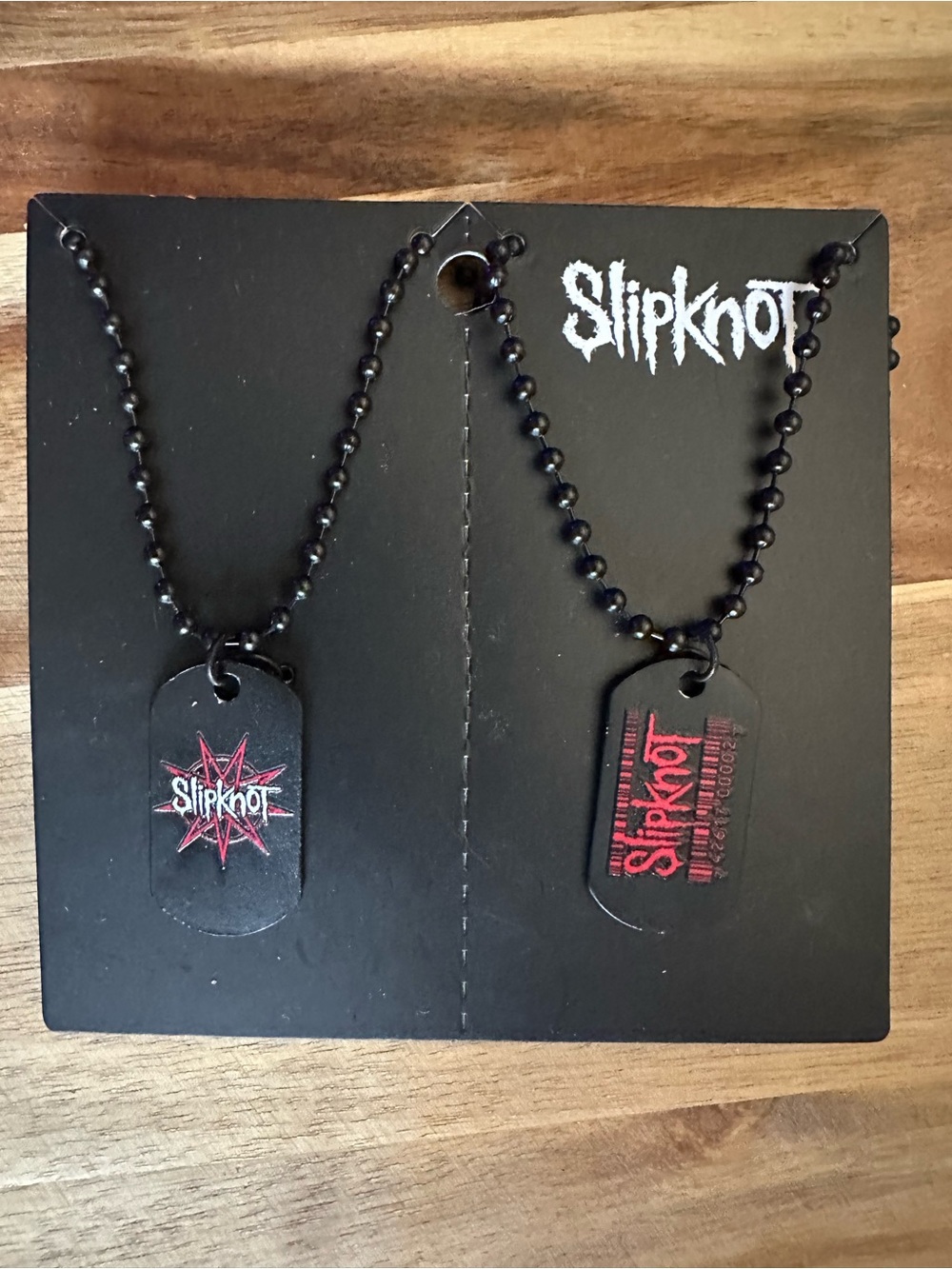 Slipknot Hot Topic Dog Tag Necklace Unisex Black & Red